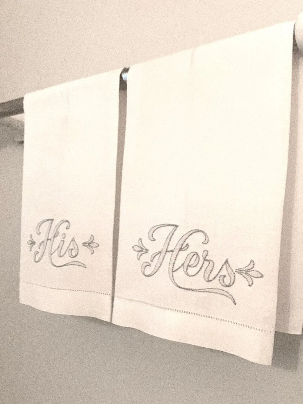 Pair of “His” and “Hers” Vintage Linen Hand Towels